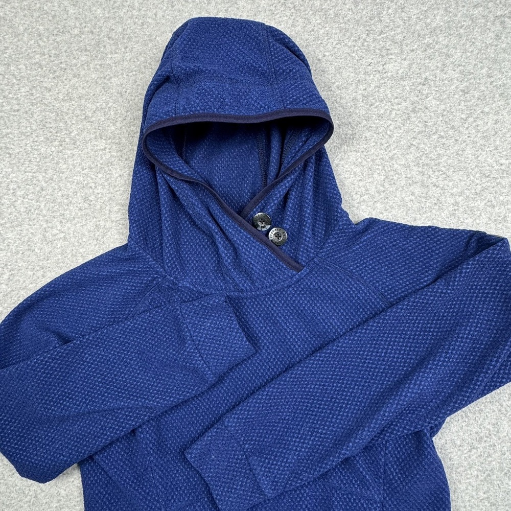 Berghaus Hooded Waffle Fleece Two Button Women's Medium Blue Outdoor Layering
